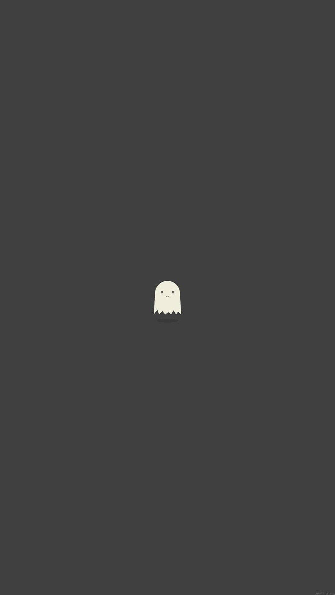 Adorable Ghost Aesthetic Gray Wallpaper