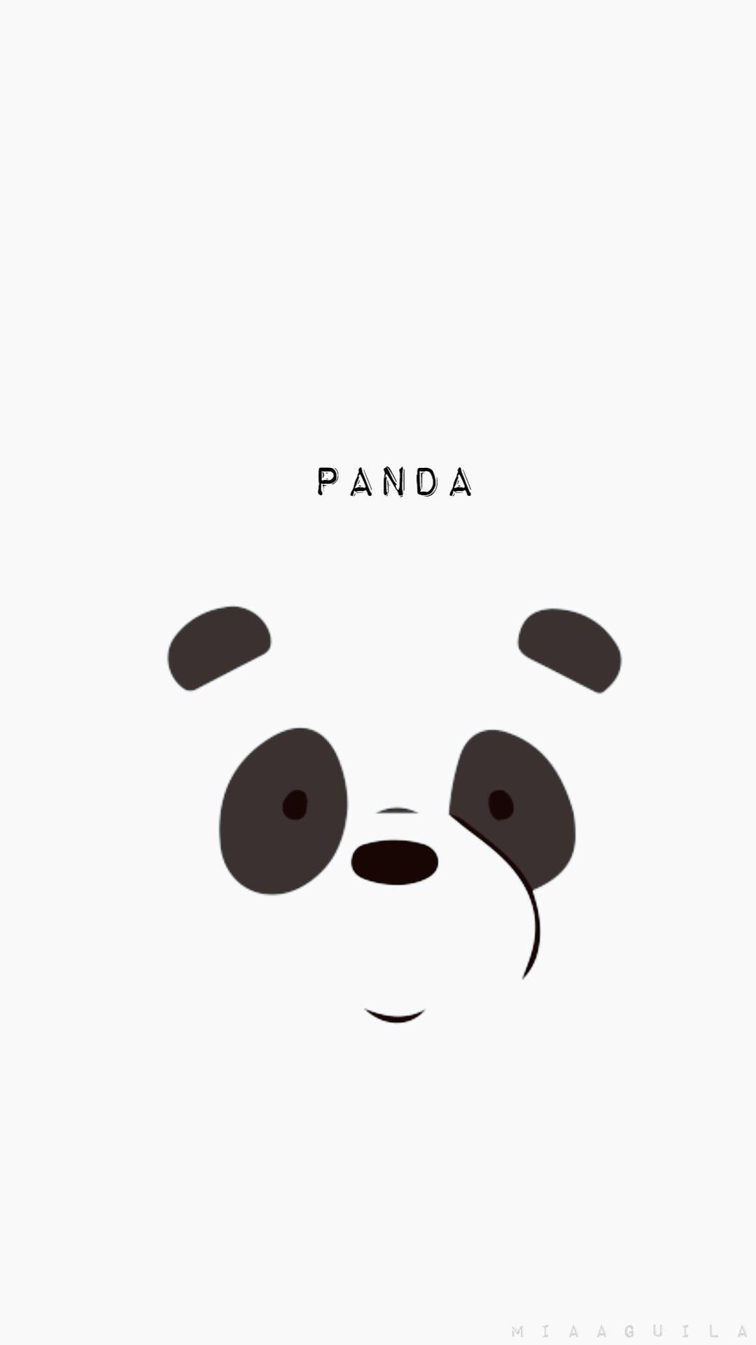 Æstetisk Panda Ansigt Minimalistisk Mønster Wallpaper