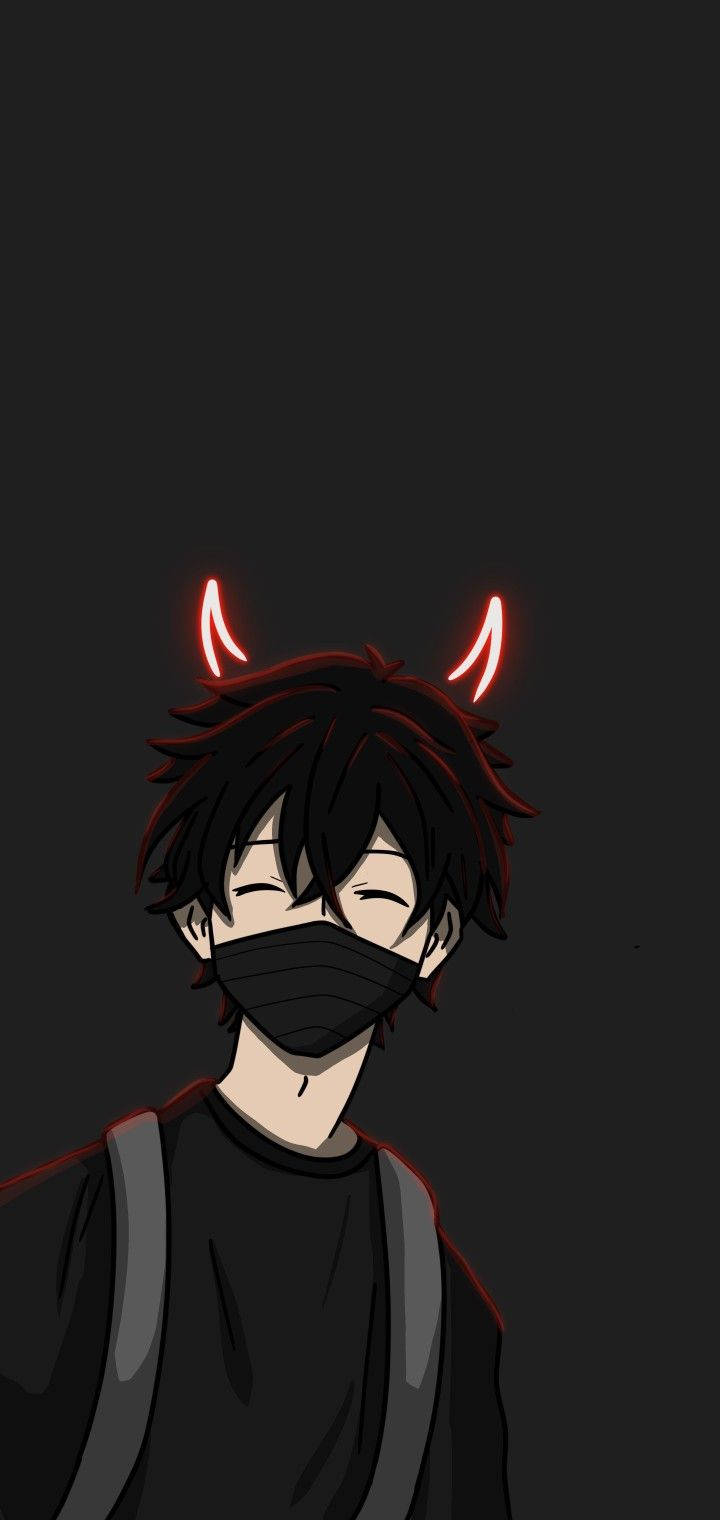 Anime Boy Dark Devil Horns Sfondo