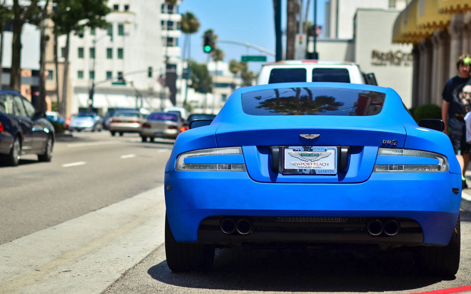 Aston Martin Blue Sports Car Wallpaper