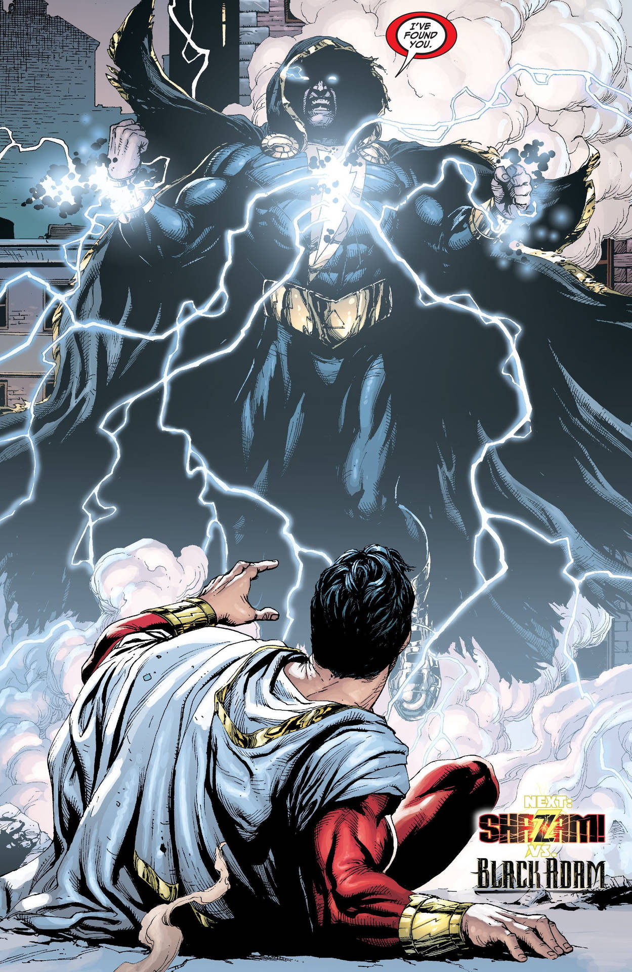 Sort Adam mod Shazam Comics-motiv Wallpaper