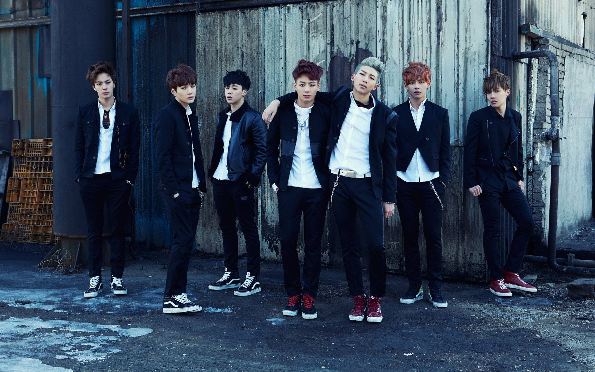 BTS Gruppe Foto Skool Luv Affair Desktop Wallpaper Wallpaper