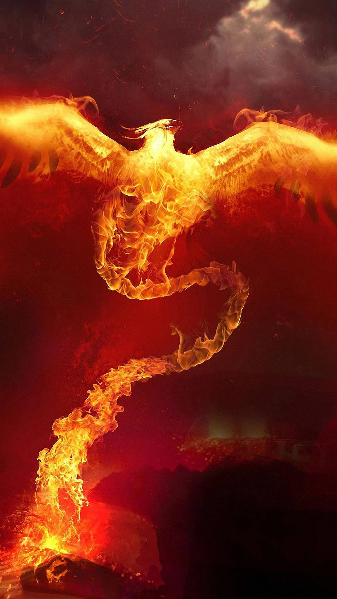 Burning Pheonix Amazing Phone Wallpaper