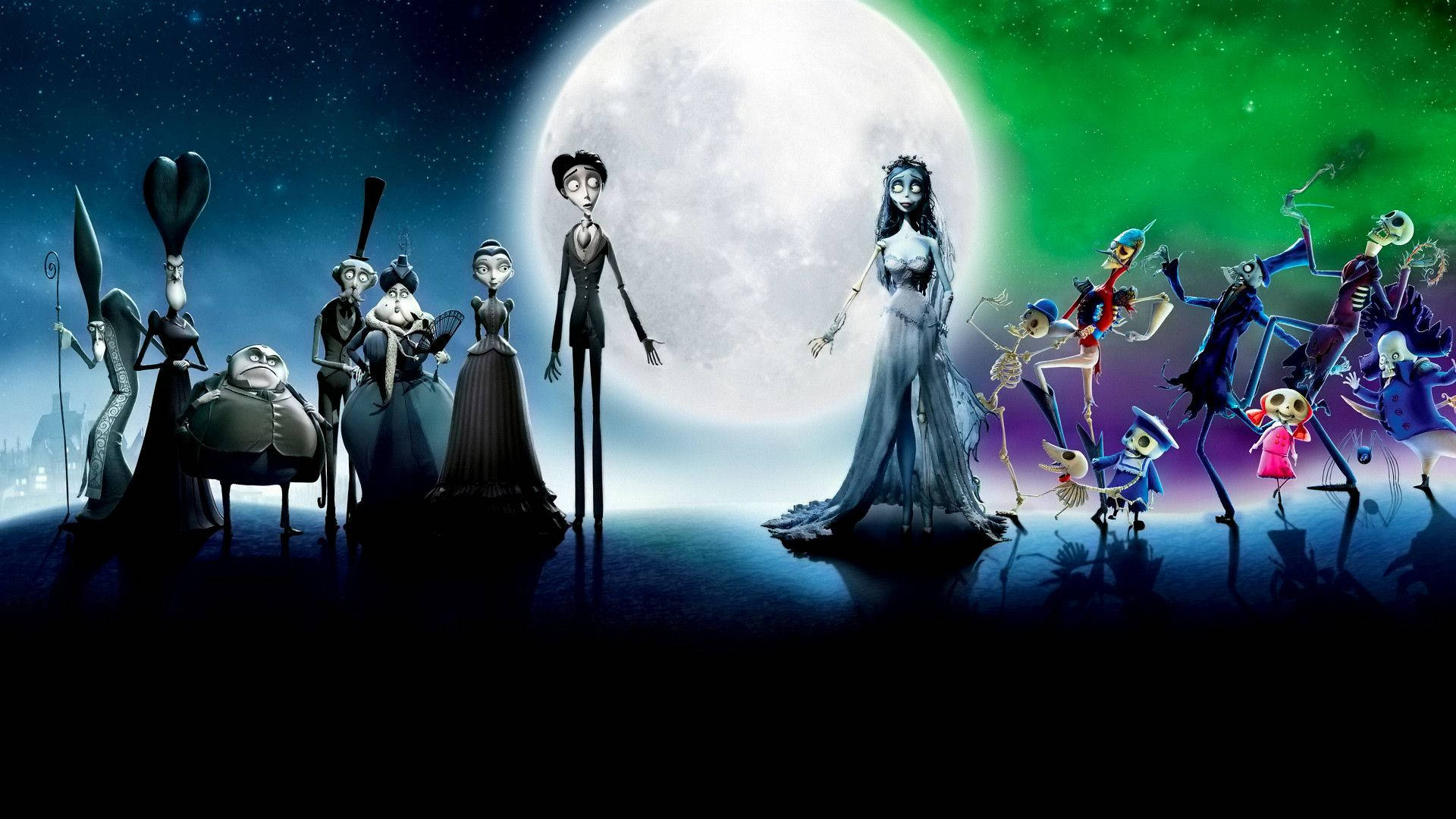 Corpse Bride Family And Skeleton Friends Wallpaper