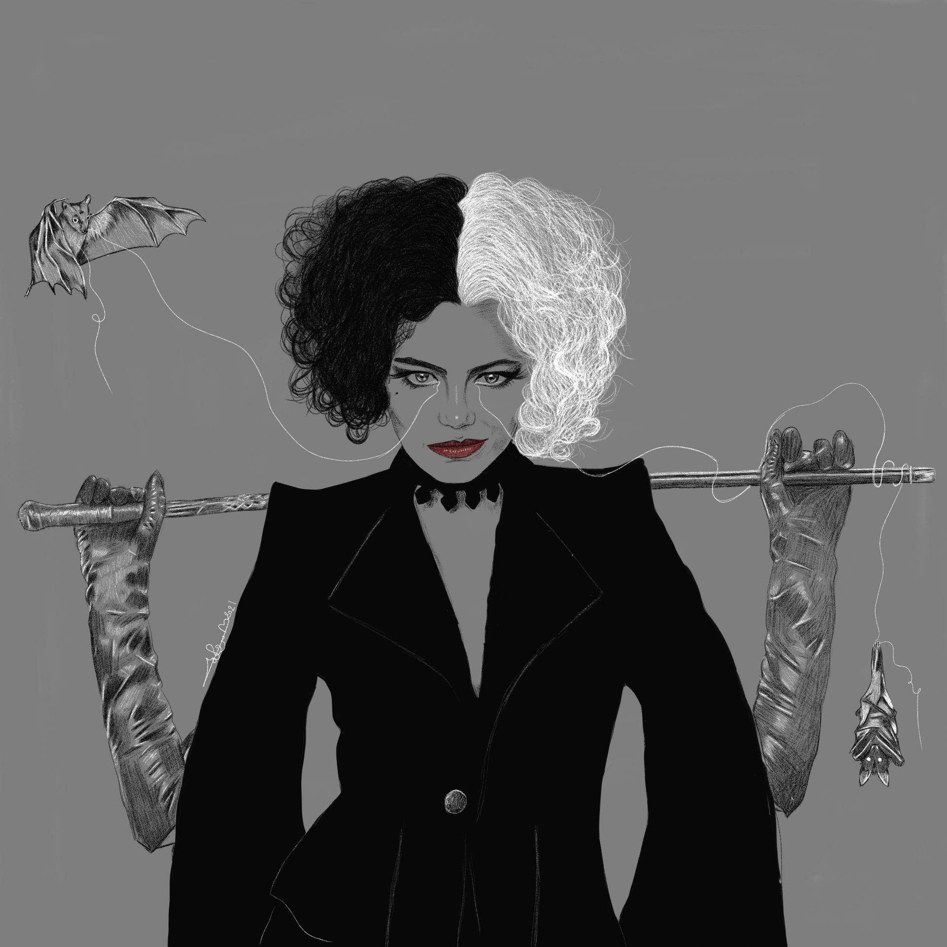 Cruella Digital Illustrationer er tilgængelig til at inkorporere karakteren i din baggrund. Wallpaper