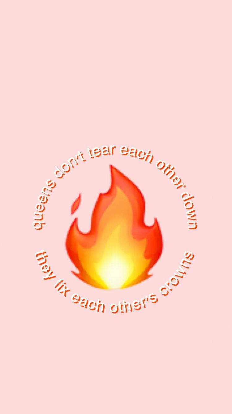 Cute Fire Sticker Aesthetic Phone Wallpaper