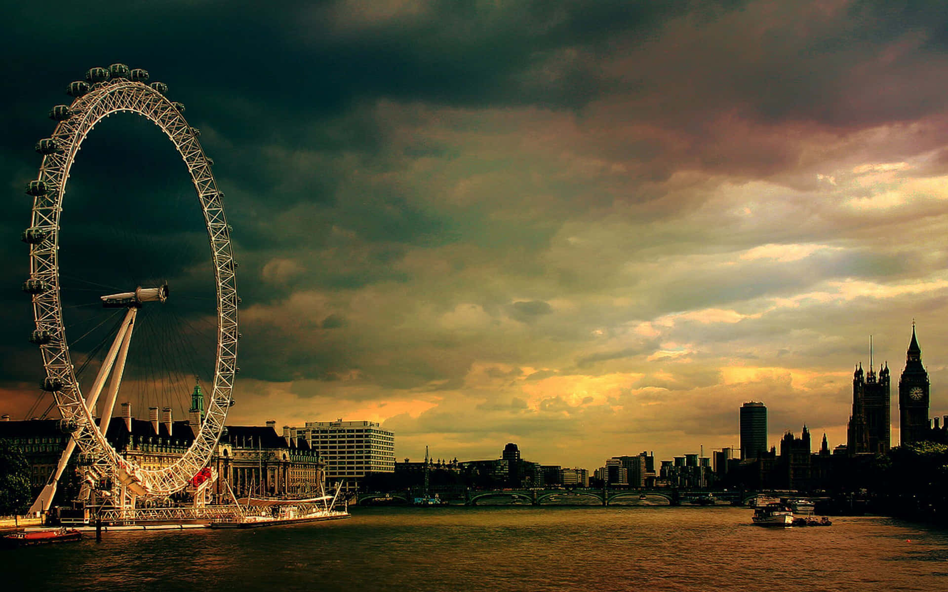 Cute Vintage Ferris Wheel Wallpaper