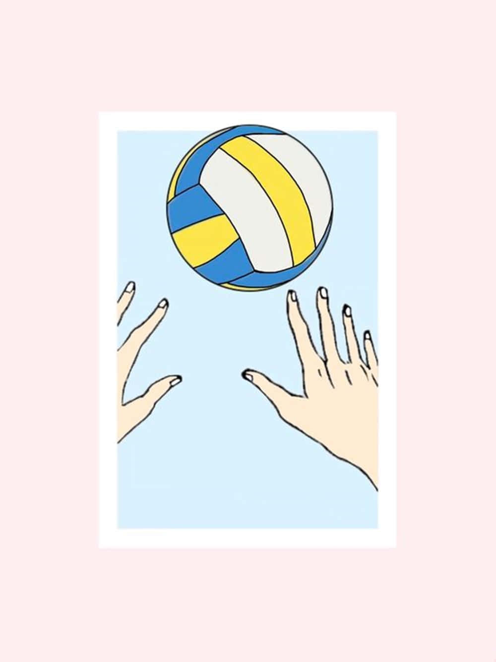 Aesthetic Cute Volleyball Painting Wallpaper