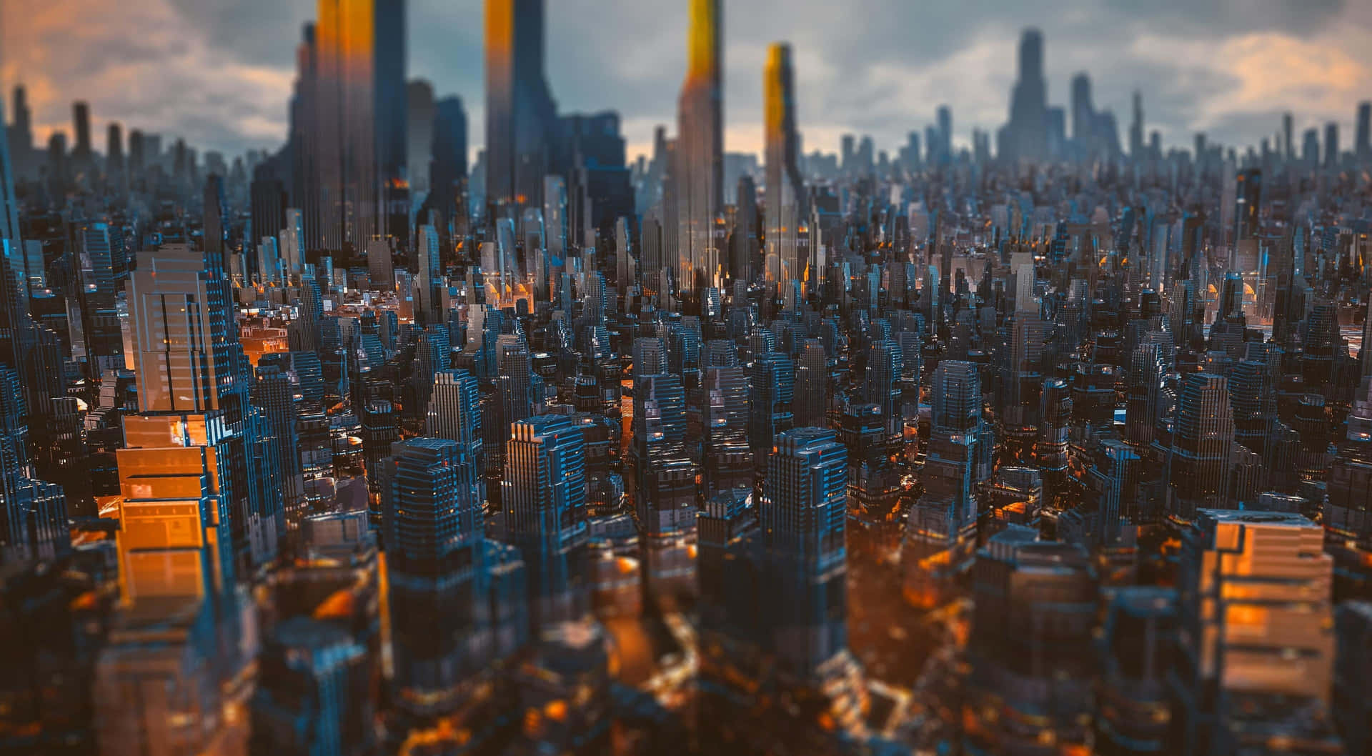 Sunset In Dark City 4k Wallpaper