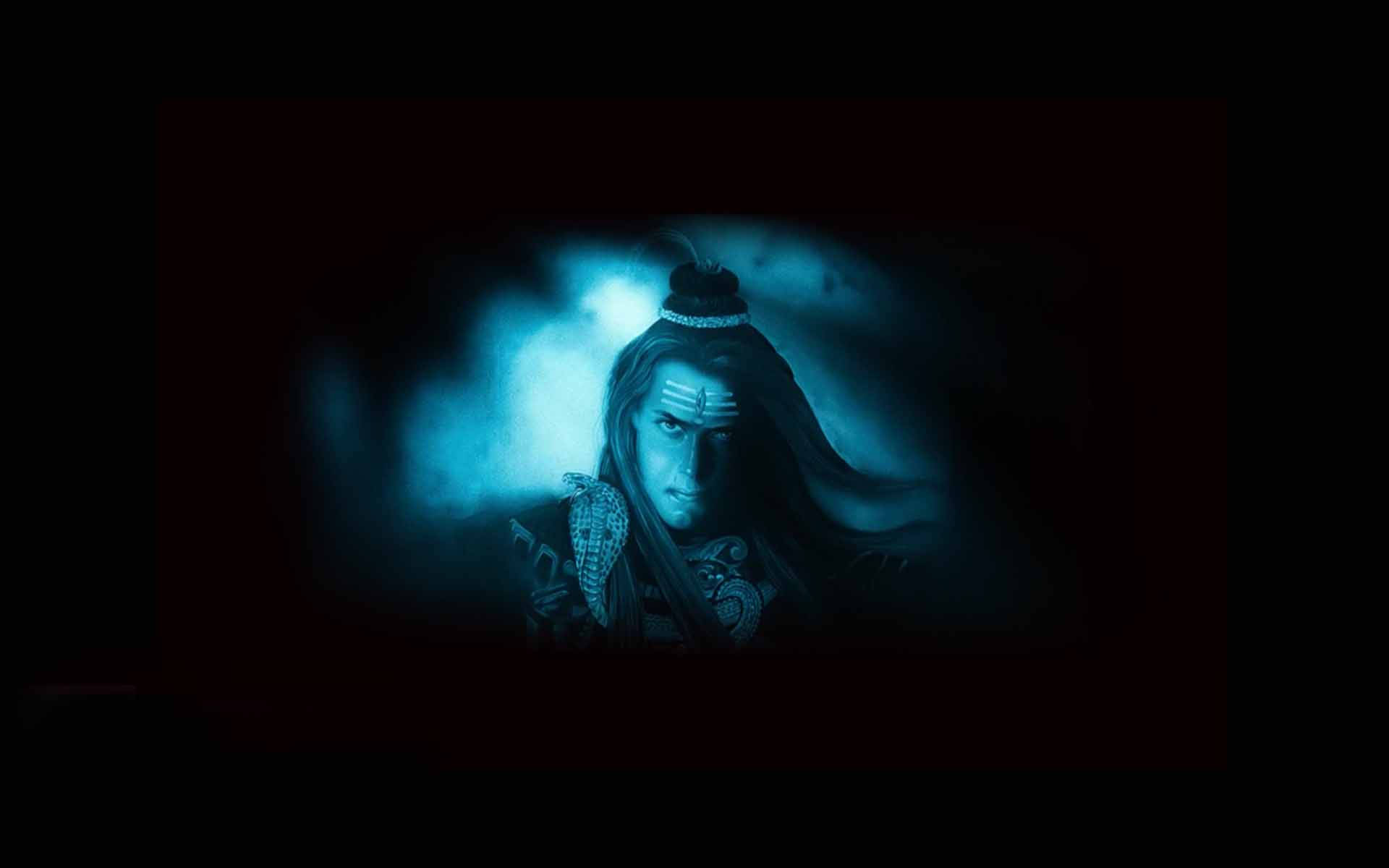 Dark Shiva Blue Face Wallpaper