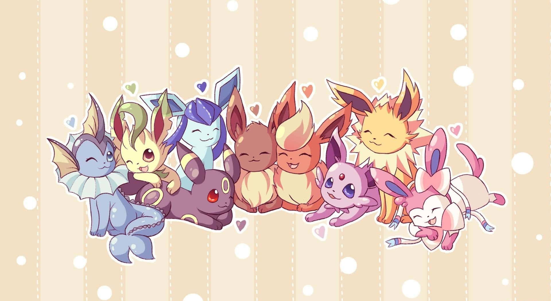 Fofasevoluções De Eevee Do Pokemon. Papel de Parede