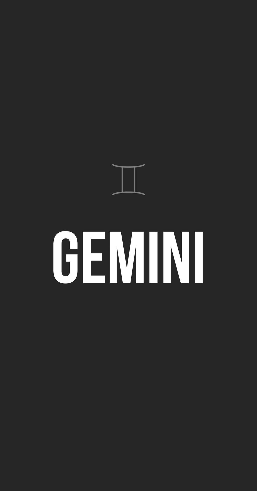 Stunning Gemini Zodiac Symbol on a Black Background Wallpaper