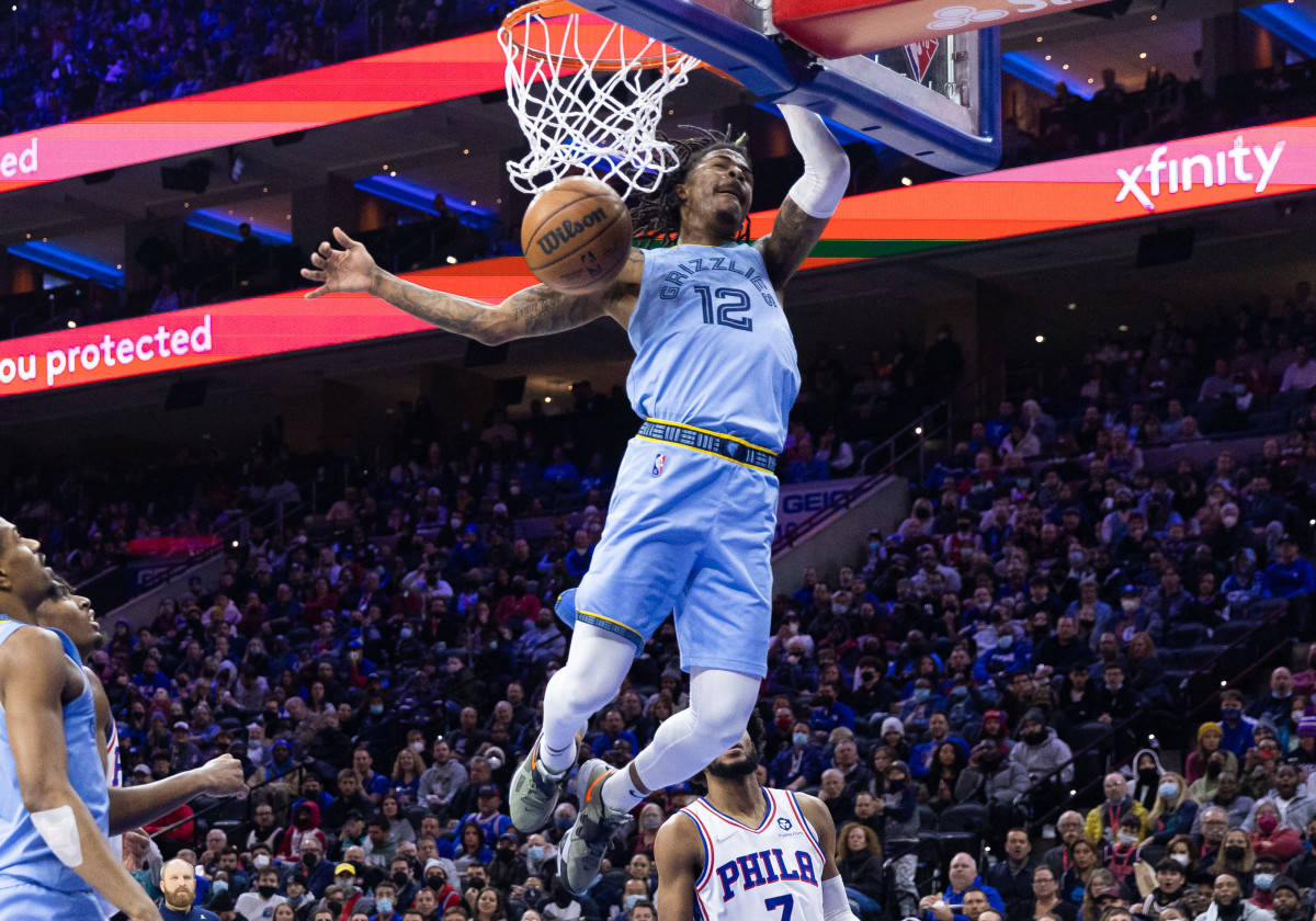 Ja Morant Dunk I Philadelphia Arena Wallpaper