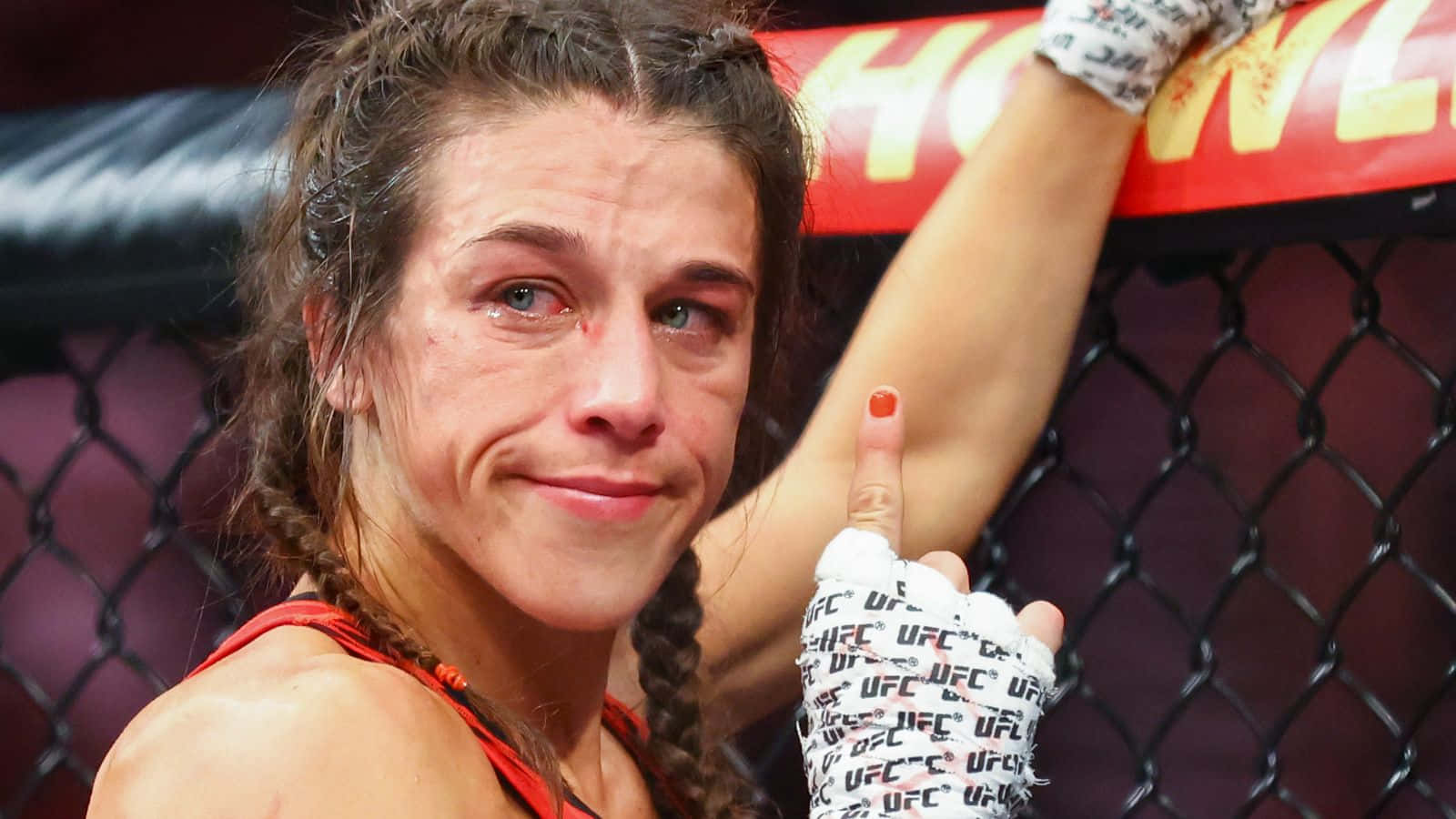 Caption: Joanna Jedrzejczyk - The Signature Fighting Stance Wallpaper