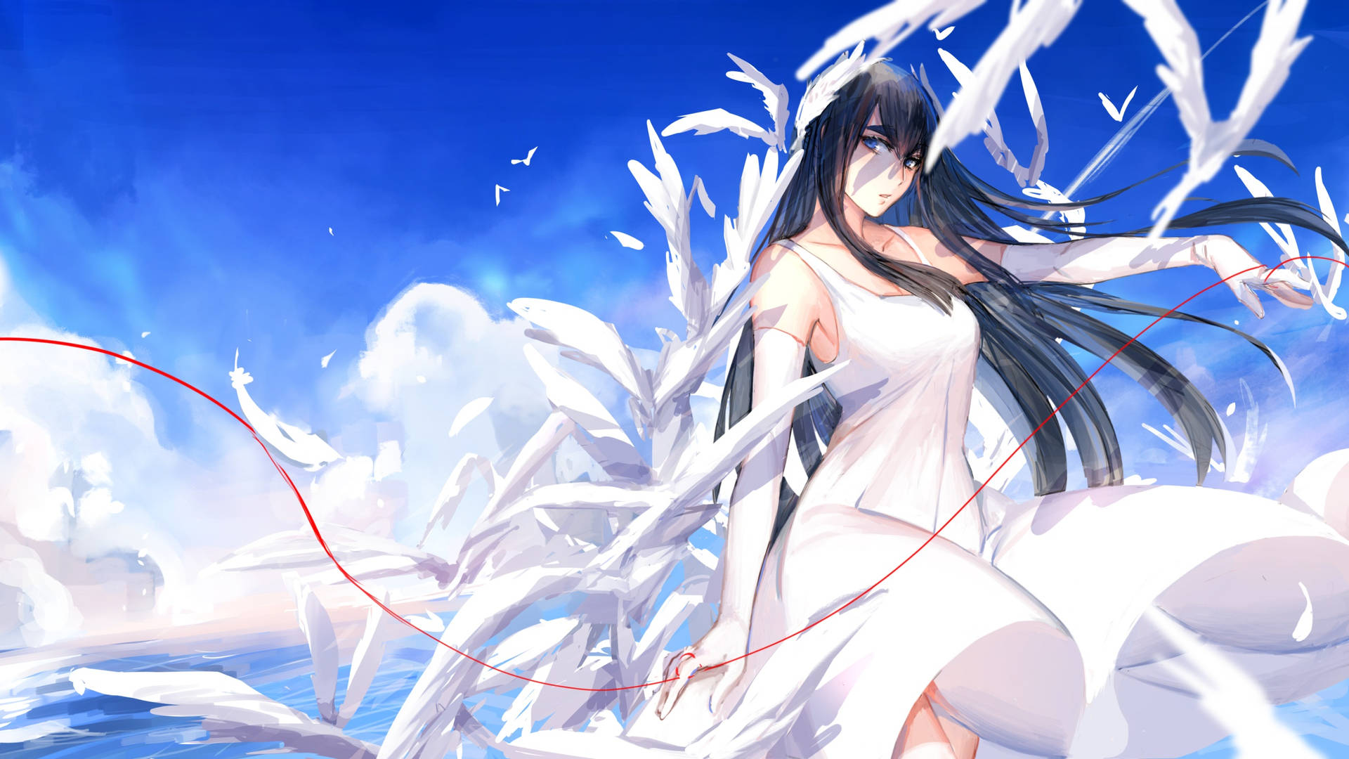 Dödala Döda Satsuki Vit Fjäder Wallpaper