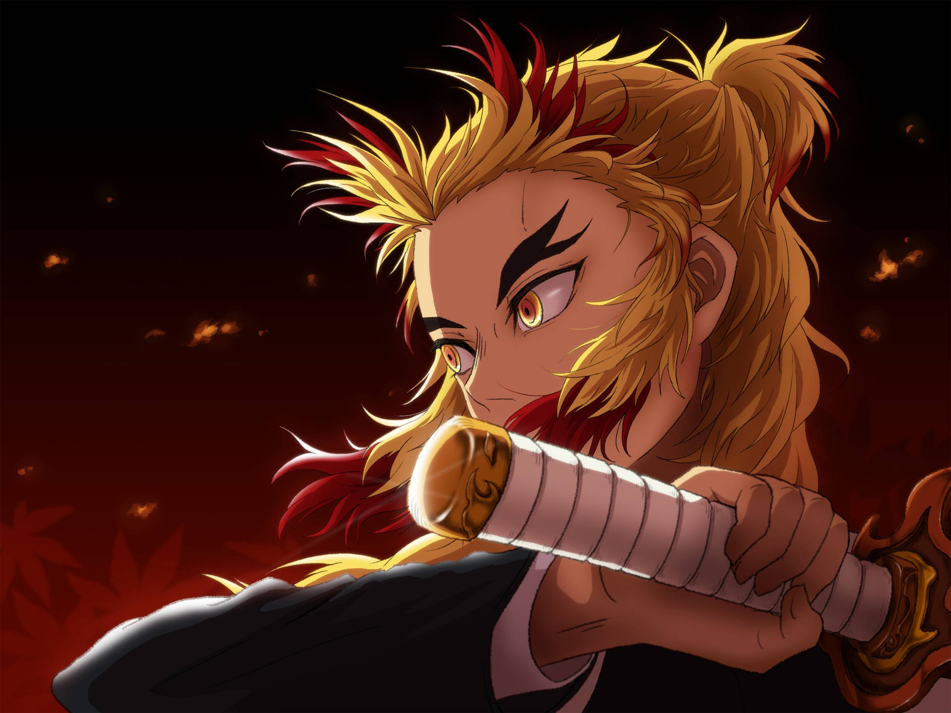 Kyojuro Rengoku Med Sværd Wallpaper