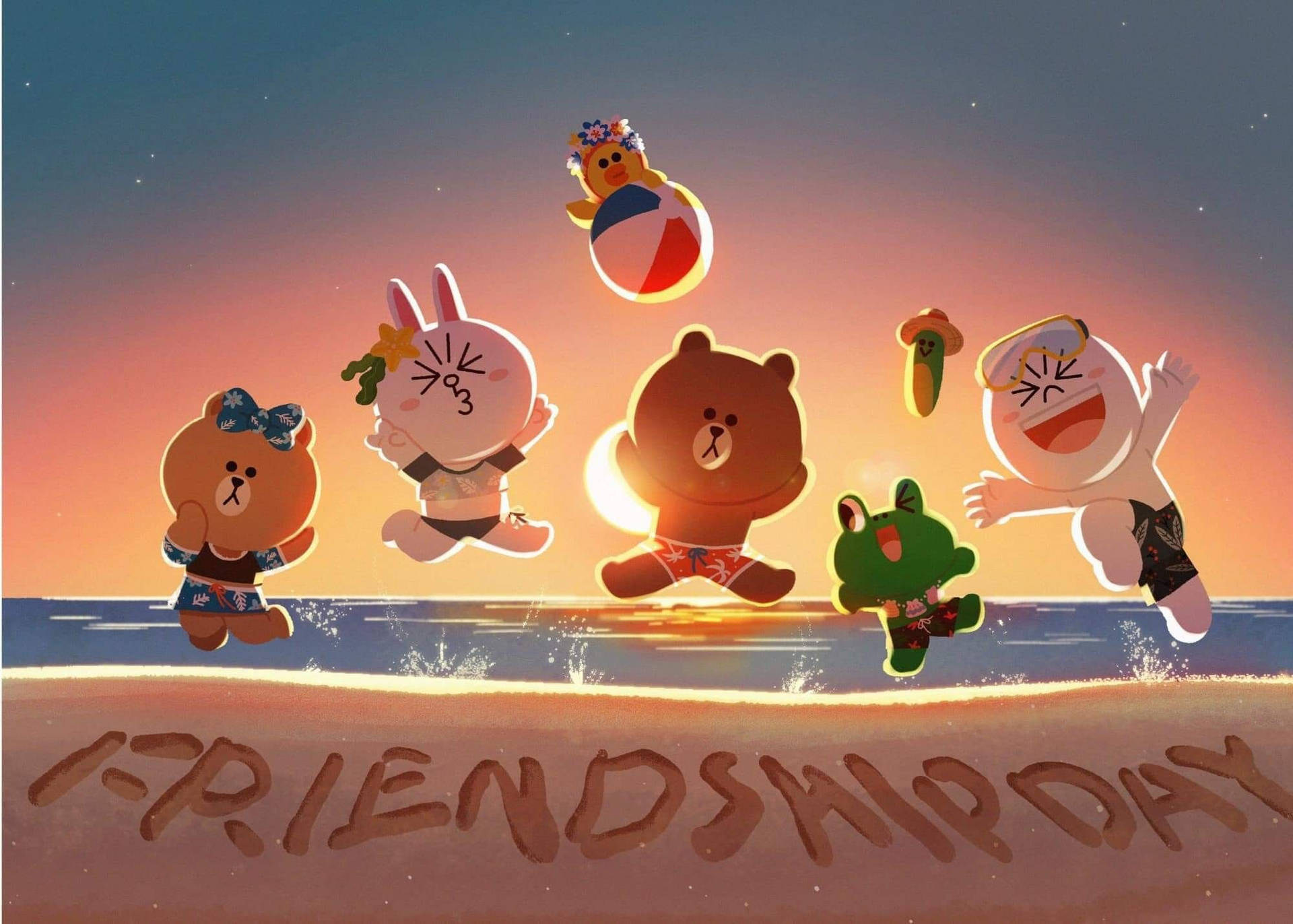 Machensie Mit Line Friends Einen Wow-effekt Wallpaper