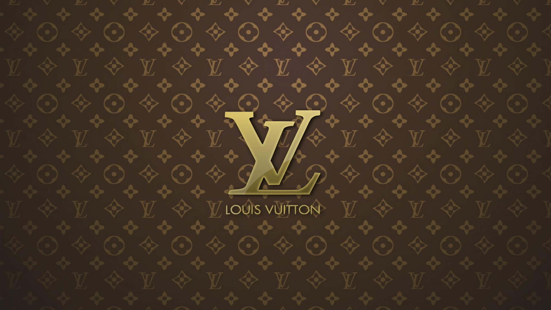 Louisvuitton-logo Auf Einem Braunen Hintergrund Wallpaper