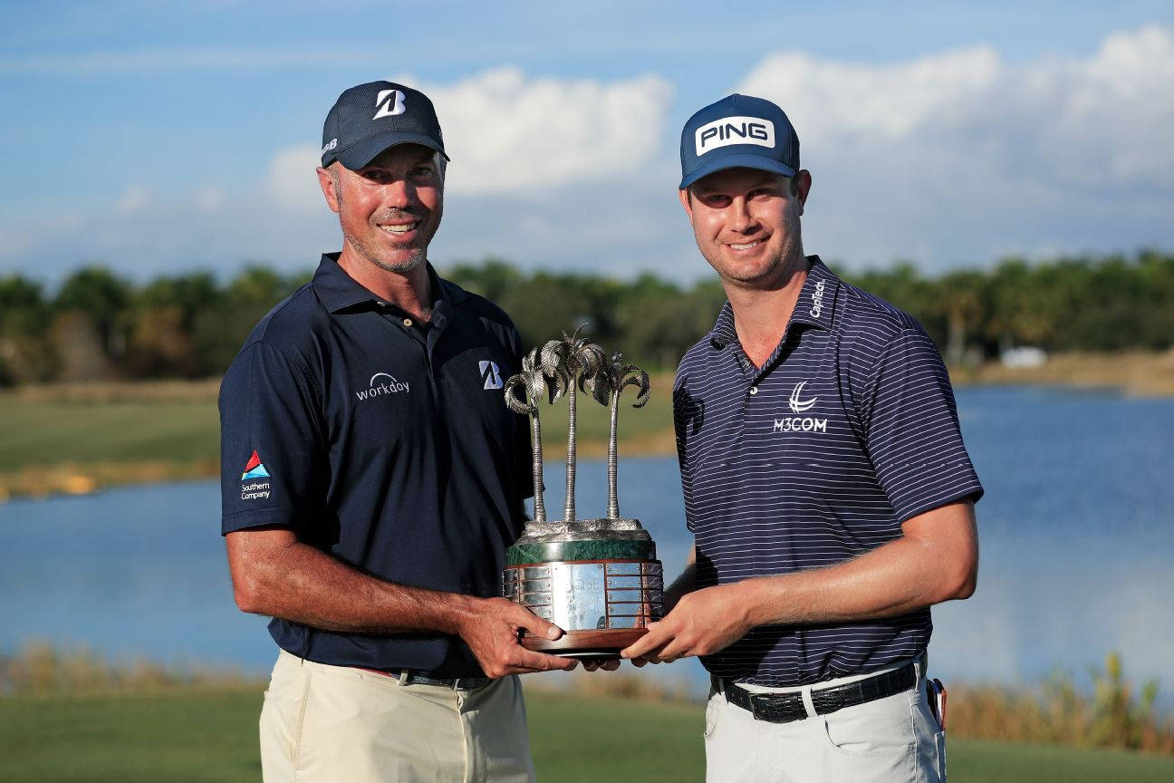 Mattkuchar Und Harris English Mit Dem Pokal. Wallpaper