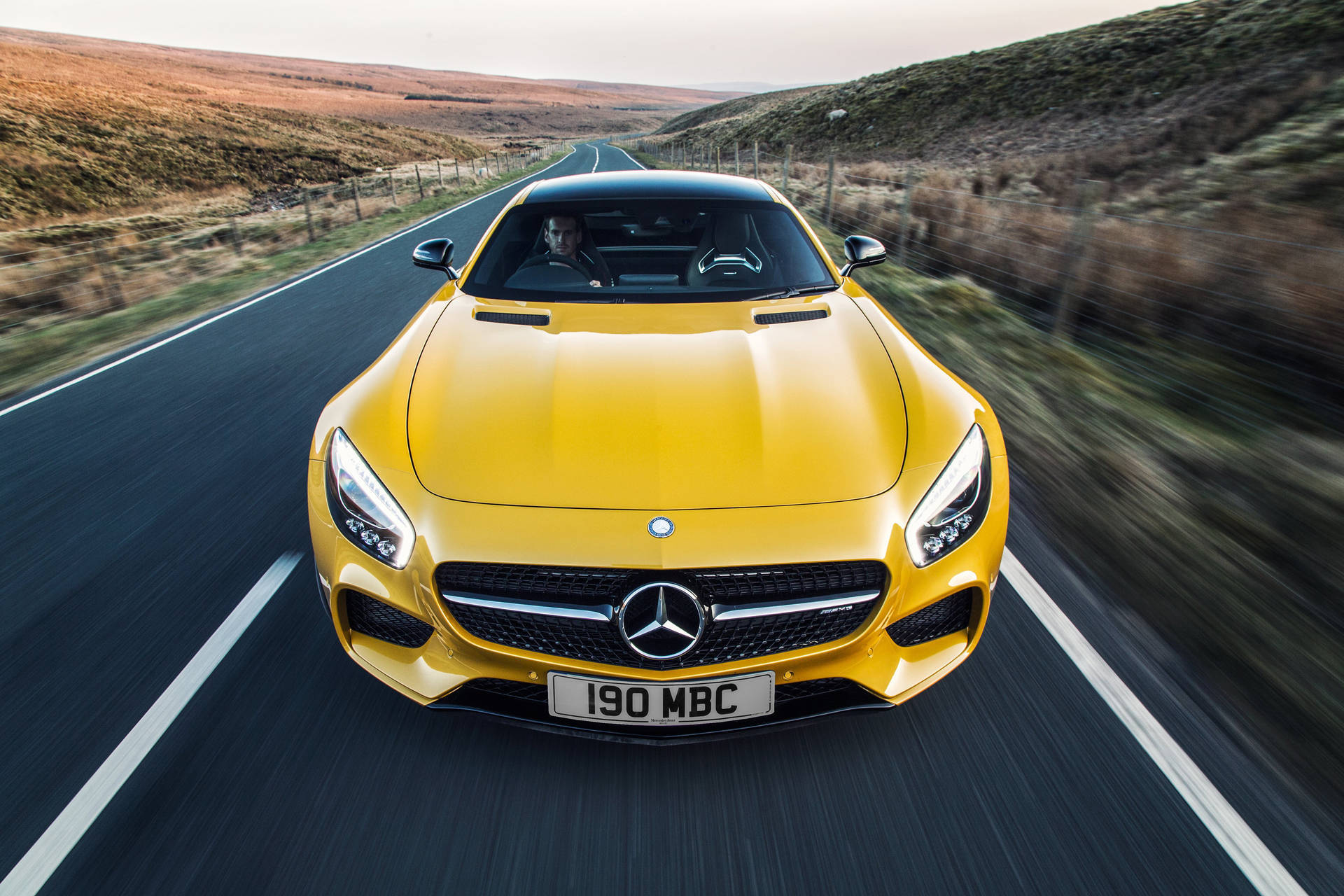 Yellow Mercedes Desktop Wallpaper