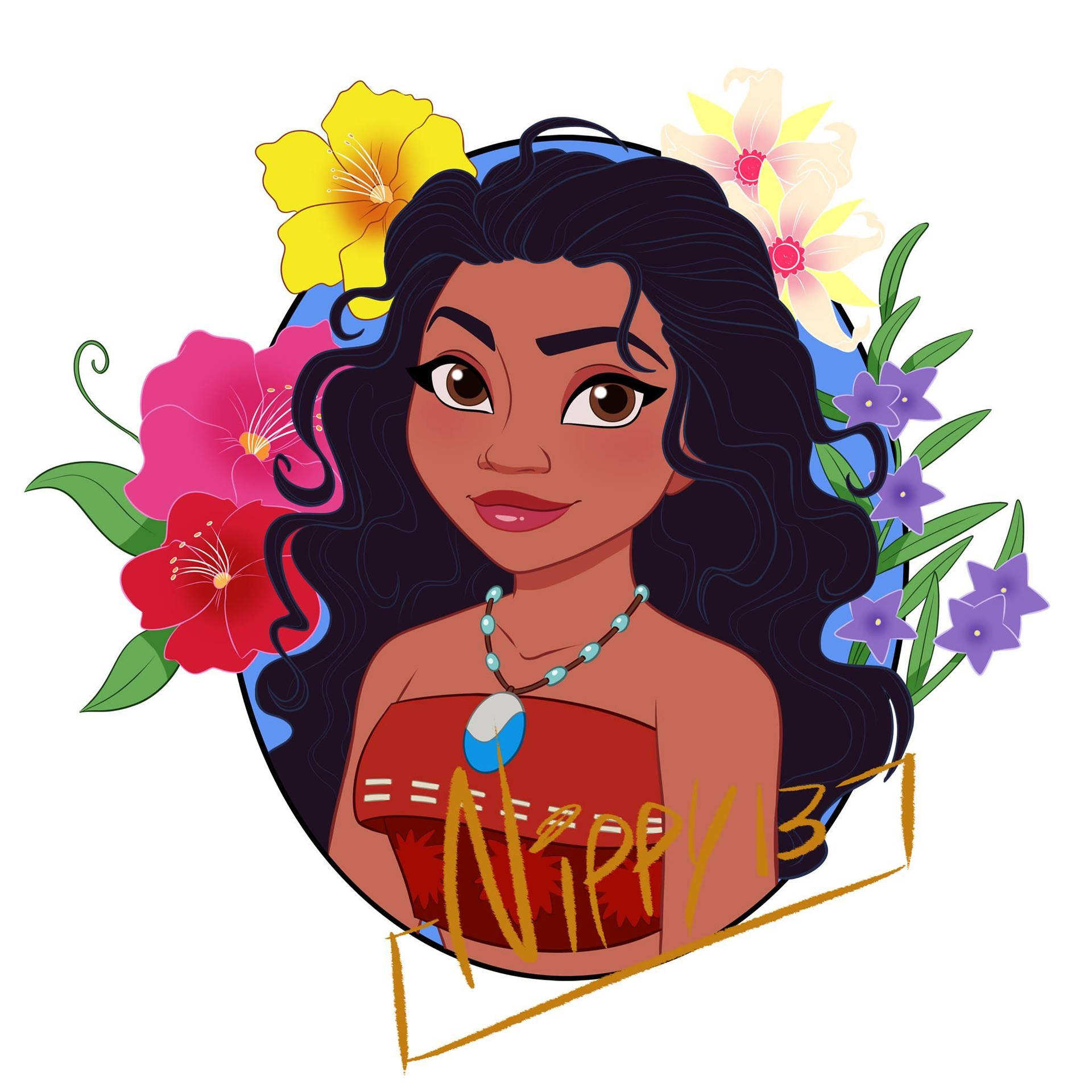 Fanart De Moana Flowers Papel de Parede