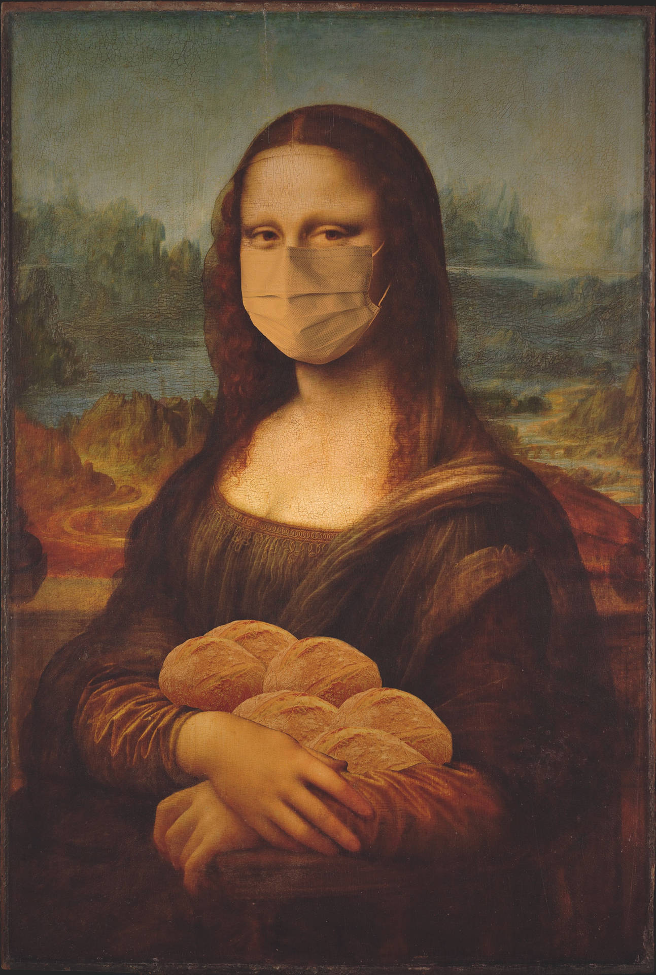 Monalisa Med Mask. Wallpaper