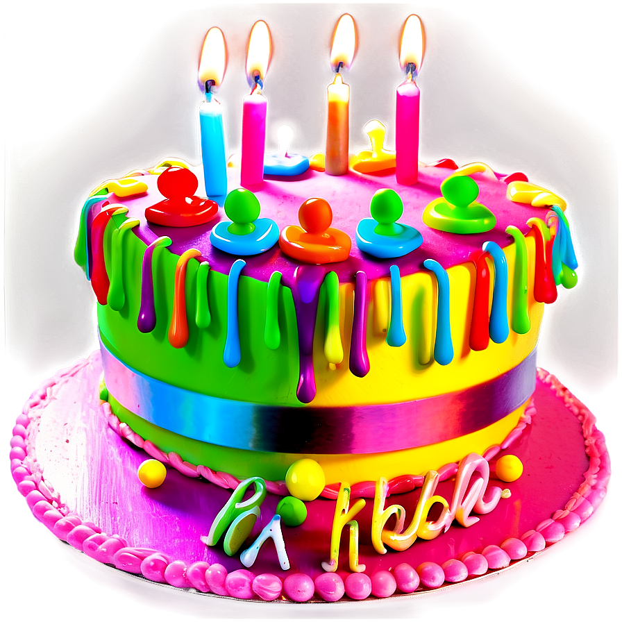 Neon Birthday Cake Png 81 PNG