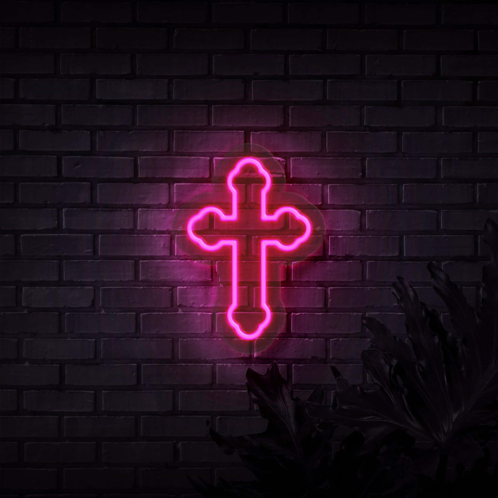 Neon Cross 1920 X 1920 Wallpaper