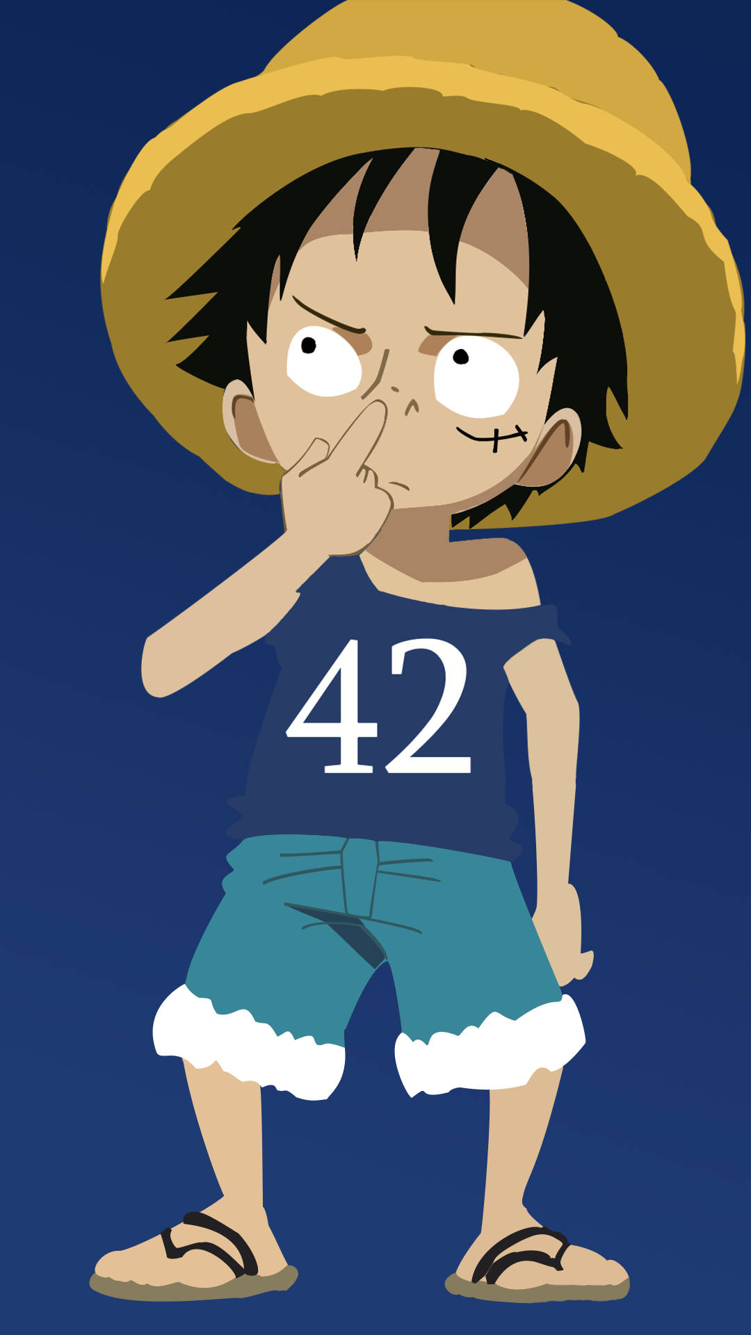 Ettstycke 4k Luffy Chibi Konst. Wallpaper