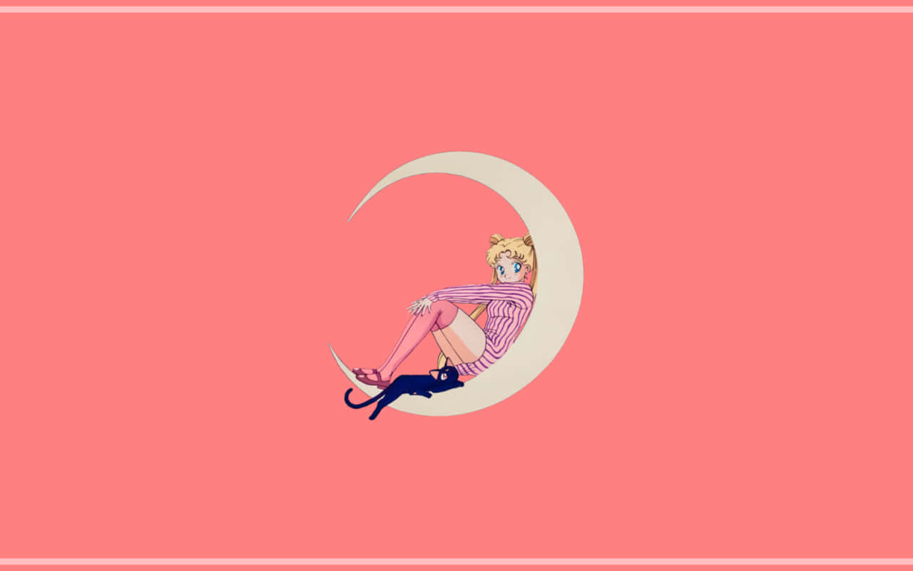 Pastellersailor Moon Halbmond Digitale Kunst Wallpaper