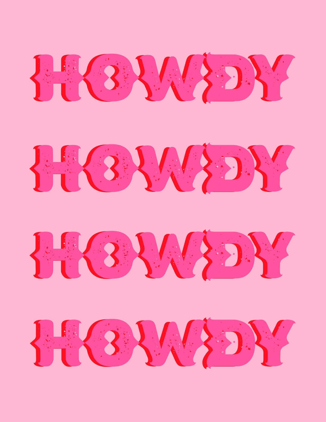 Pink Howdy Repeat Pattern Wallpaper