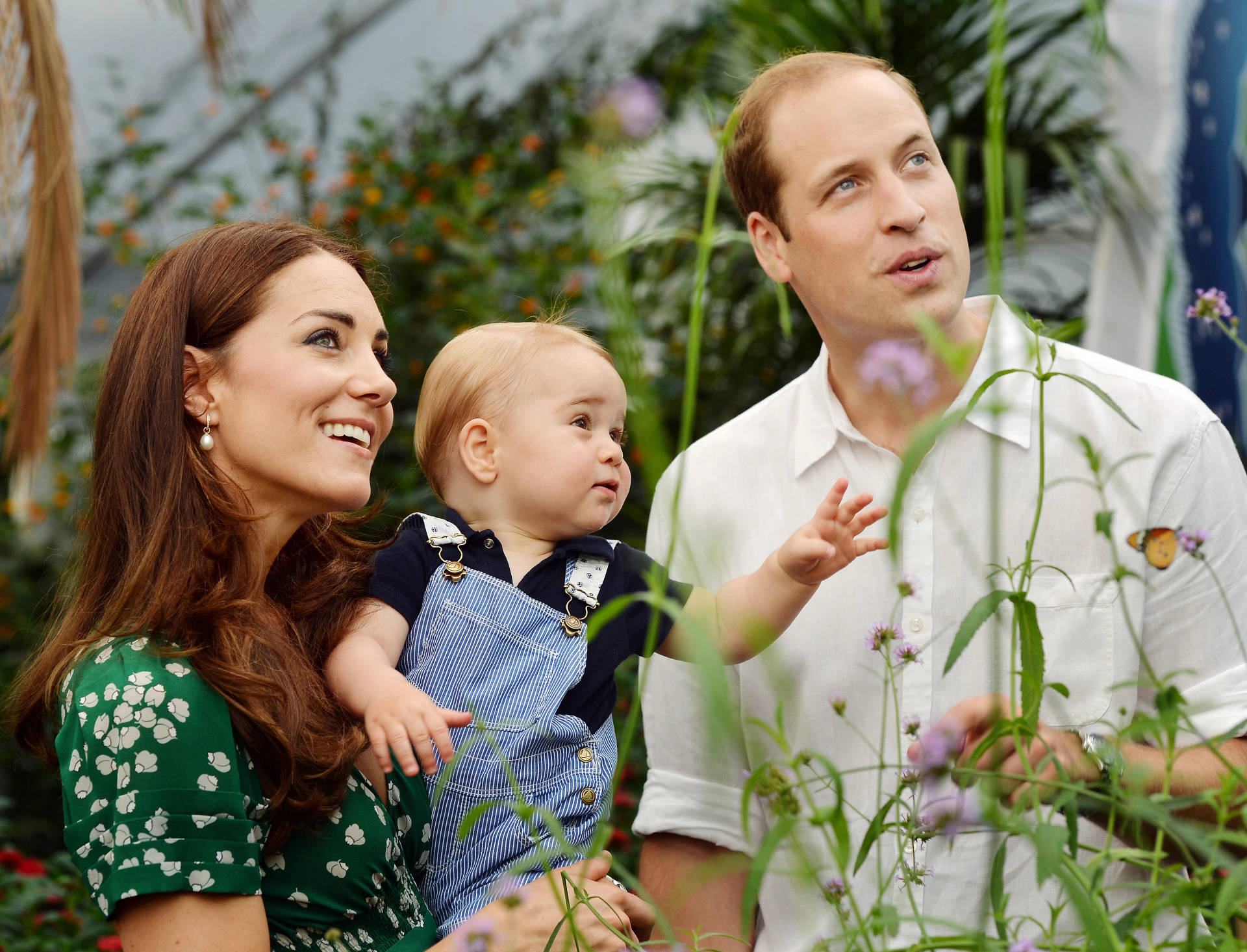 Prins William og Kate med søn George Tapet Wallpaper