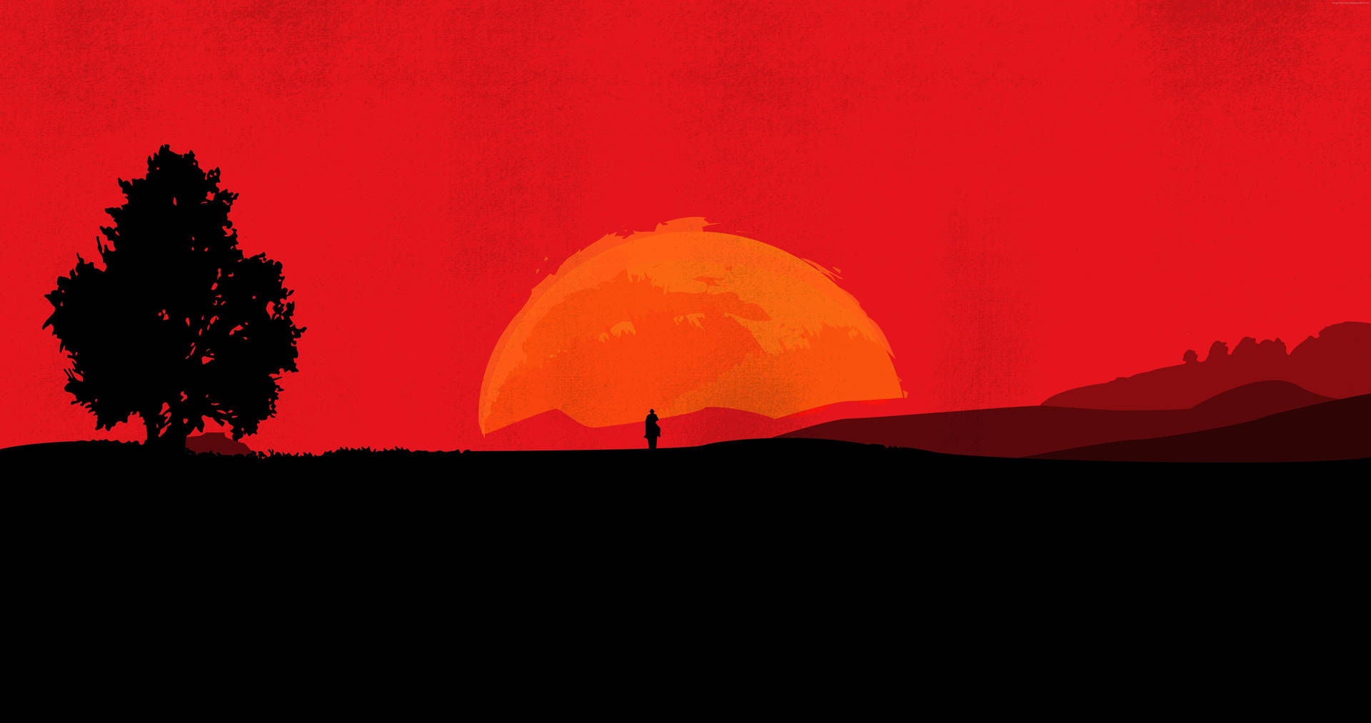 Reddead Redemption 2 4k Stora Röda Solen Wallpaper