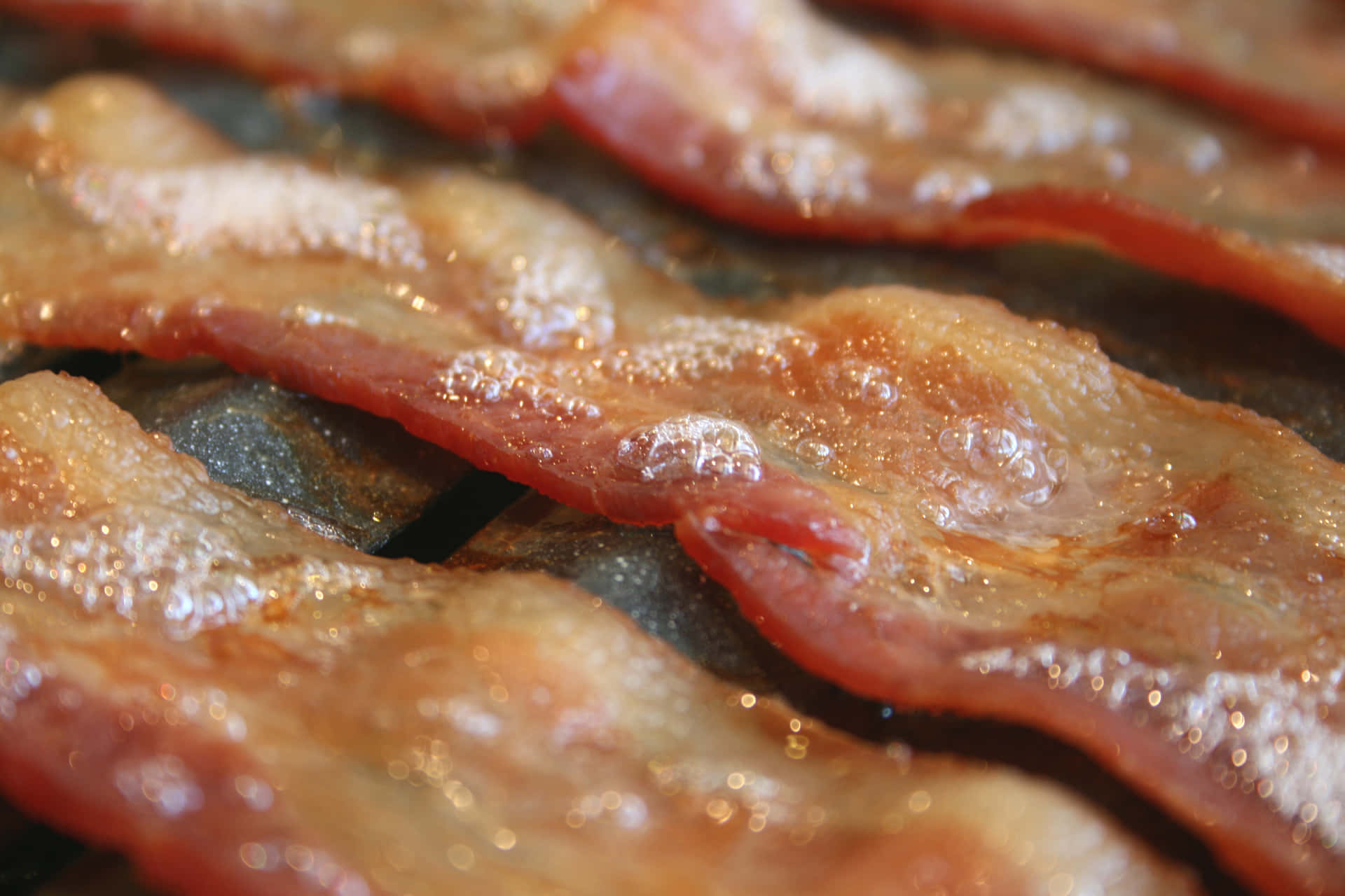 Gros Plan De Bacon Grésillant Fond d'écran