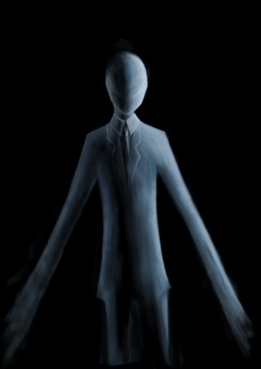 Slenderman Vita Kostym Läskig Bild.