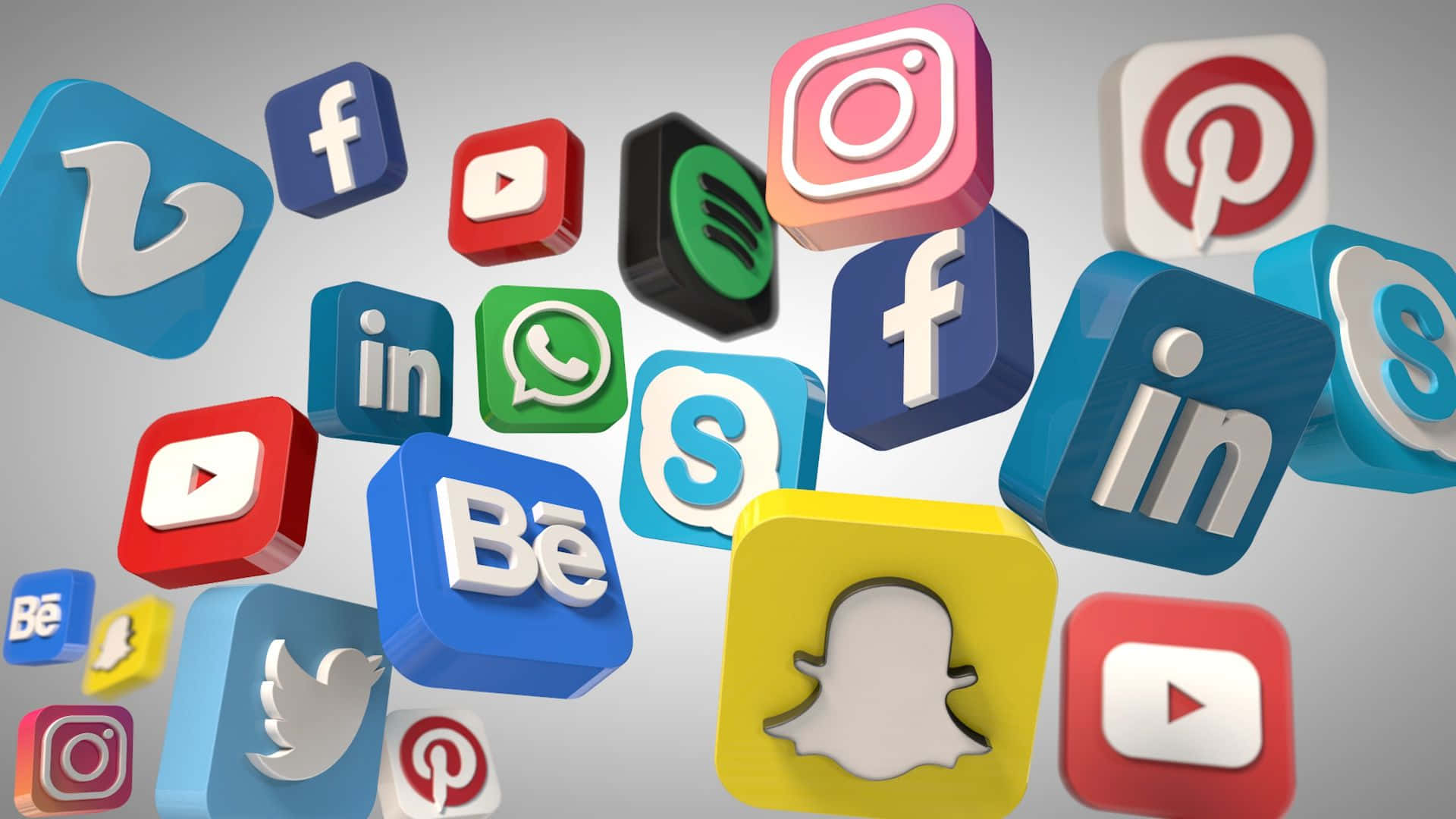 3D Social Media Apps Wallpaper