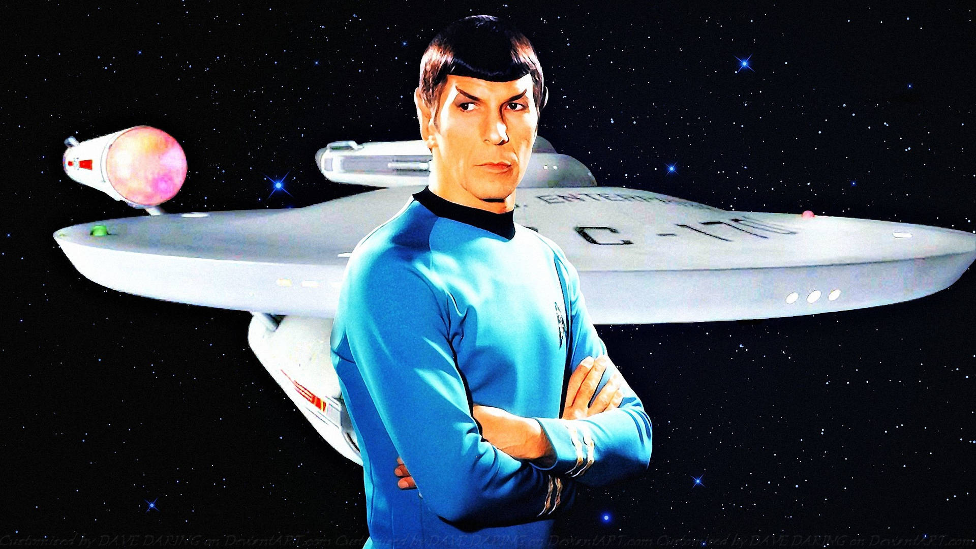 Spock Galaxies And Starship Wallpaper