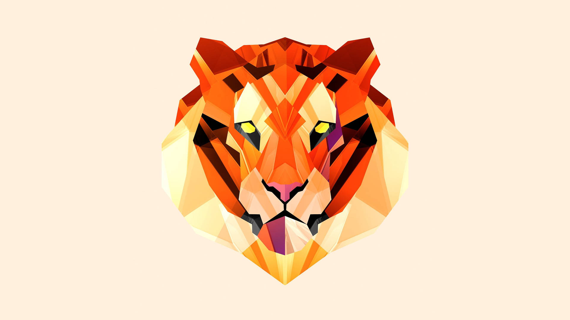 Tigergeometriskt Djurkonst. Wallpaper