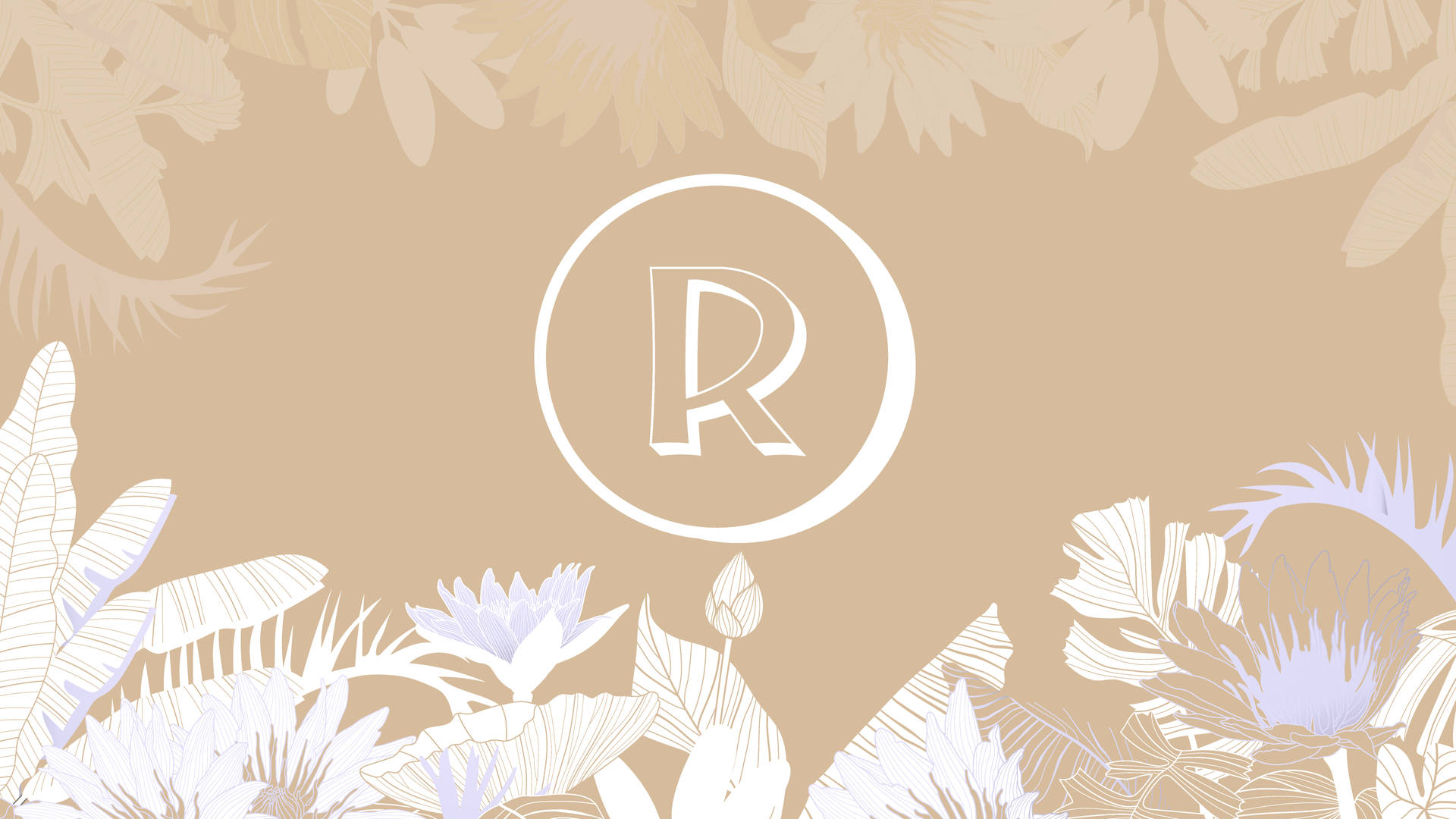 Tropical Beige R Alphabet Wallpaper