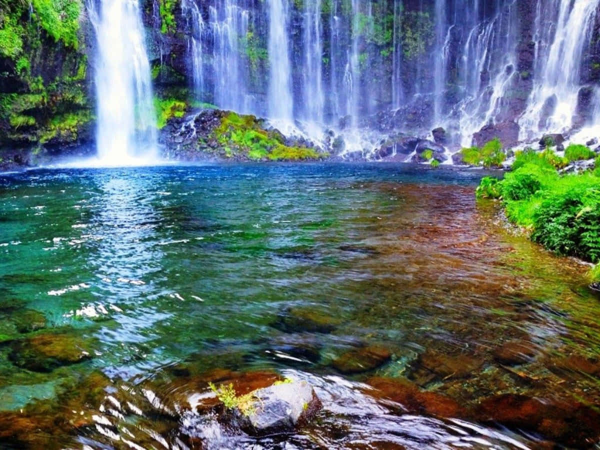 Shira Ito Fujinomiya Japan Waterfall Desktop Wallpaper