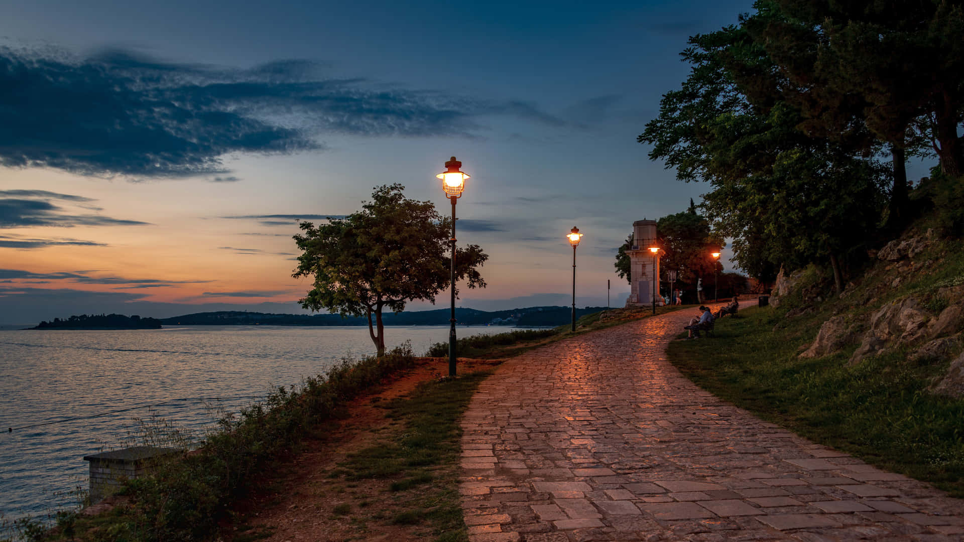 Well Lit Pathway In Crotia Wallpaper