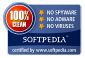 100% CLEAN award granted by Softpedia