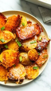 crispy parmesan crusted potatoes