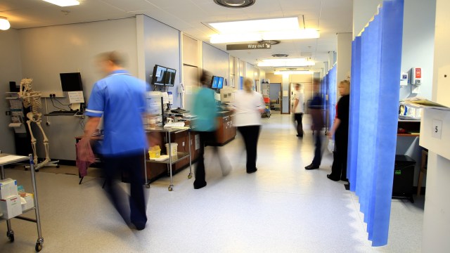 Article thumbnail: EMBARGOED TO 0001 THURSDAY AUGUST 22 File photo dated 03/10/14 of staff on a NHS hospital ward. The UK is falling behind other high-income countries due to long waits for hospital care, a new from the Health Foundation suggests - saying that the UK is among the "poorest performing countries" when it comes to hospital-based care. Issue date: Thursday August 22, 2024. PA Photo. Analysis of the data by the Health Foundation found that the UK has some of the longest reported waiting times to see a specialist and, alongside Canada, has the largest proportion of people waiting one year or more for an appointment. See PA story HEALTH Hospitals. Photo credit should read: Peter Byrne/PA Wire