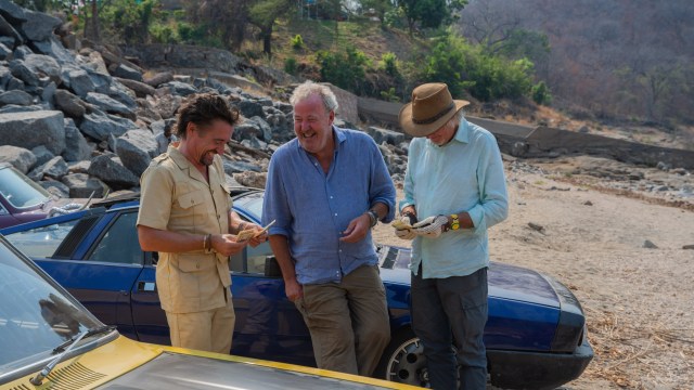 Article thumbnail: Richard Hammond, Jeremy Clarkson and James May together one last time in 'The Grand Tour: One for the Road' (Photo: Prime Video)