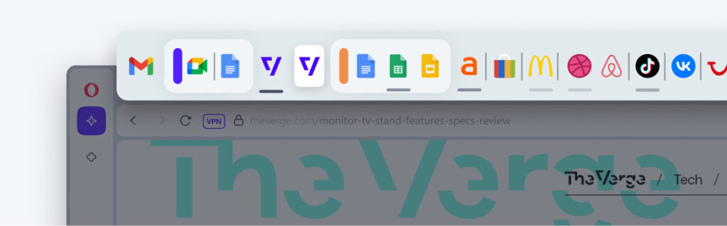 Tab Traces help you identify recently used tabs at a glance.