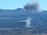 Imagen del lugar donde se ha estrellado el F-18, en Peralejos (Teruel).