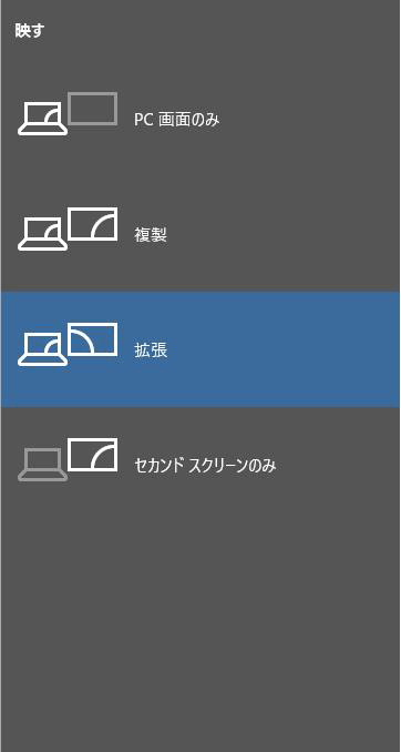 アクションセンター表示