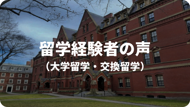 留学経験者の声（大学留学・交換留学）