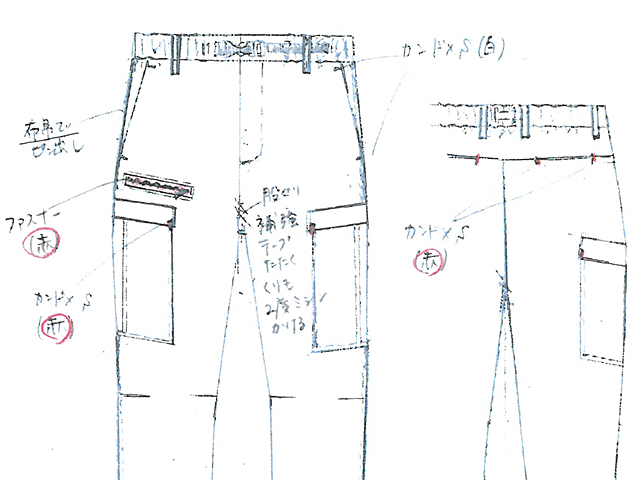 ボトムスの企画設計図例